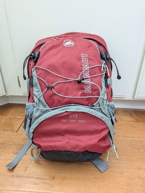 Mammut Red and Gray Hiking/Outdoor Backpack